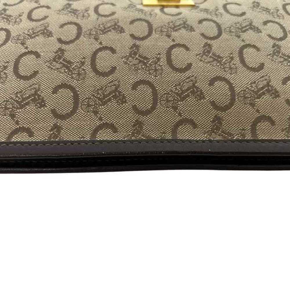 Celine clutch bag ec-24121 beige brown C Macadam canvas leather CELINE metal ... - Picture 5 of 11